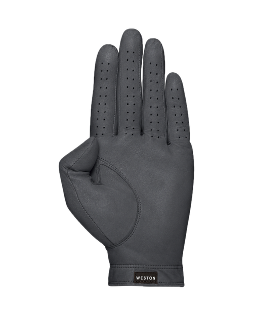 The Original Glove in Graphite, palm with the woven Weston label